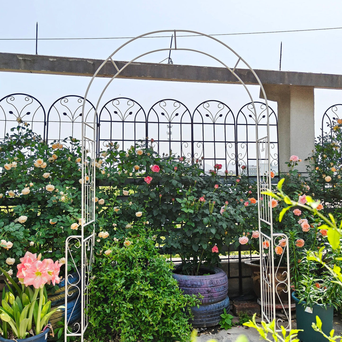 Metal Garden Arch Garden Arbor Trellis Climbing Plants Support Rose Arch Outdoor Arch Daily Nest