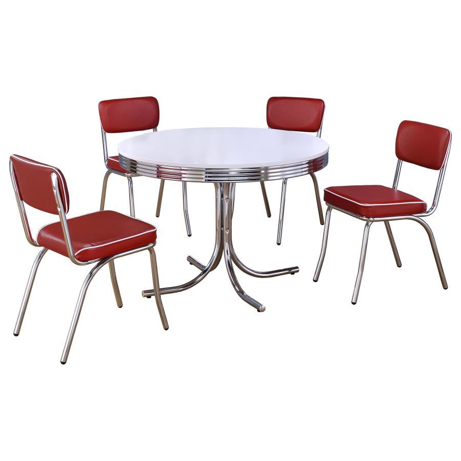 Retro - Round Dining Table Set CoasterEveryday