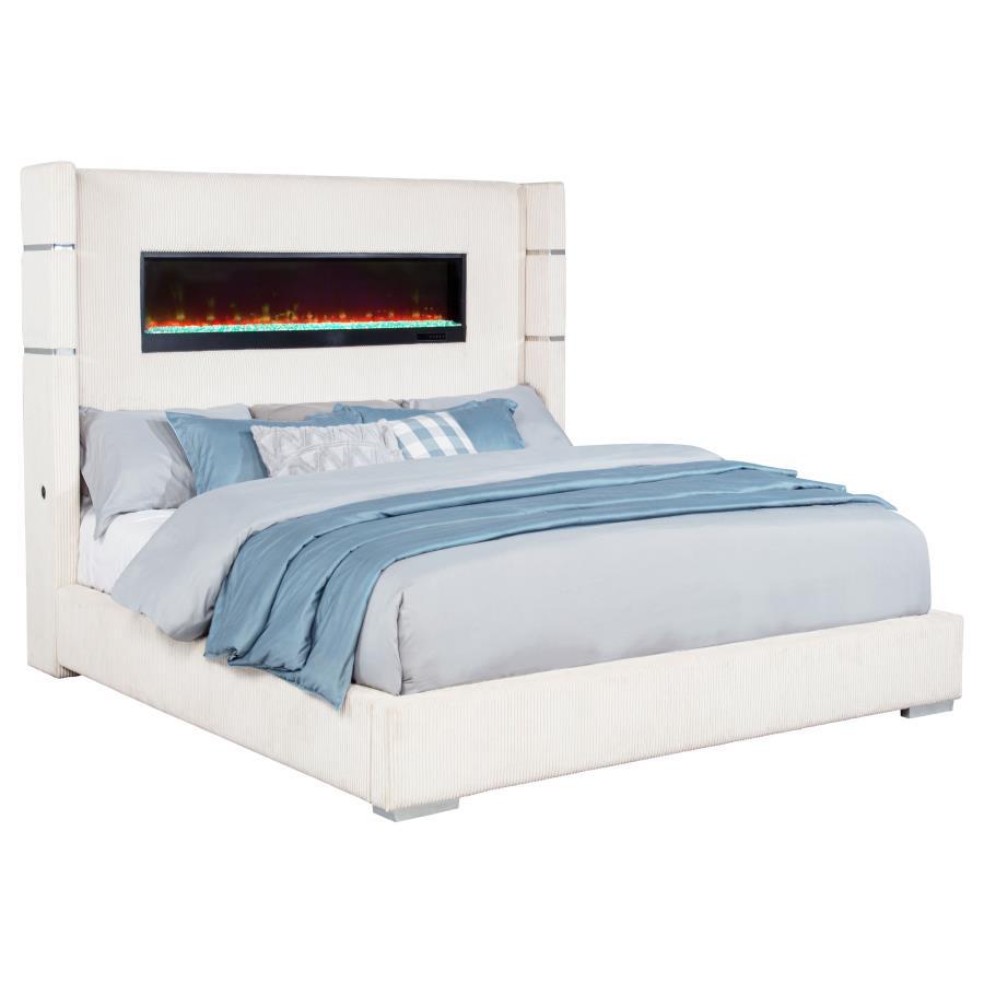 Tisdall - Upholstered Fireplace Bed Coaster Fine Furniture