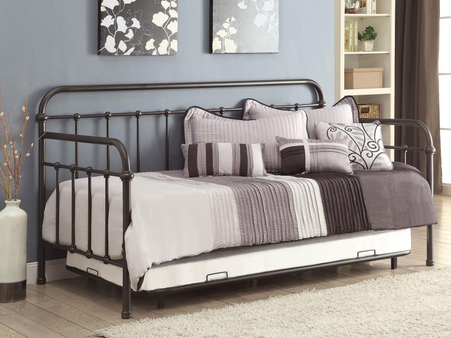 Livingston - Metal Twin Daybed With Trundle - Dark Bronze CoasterEssence