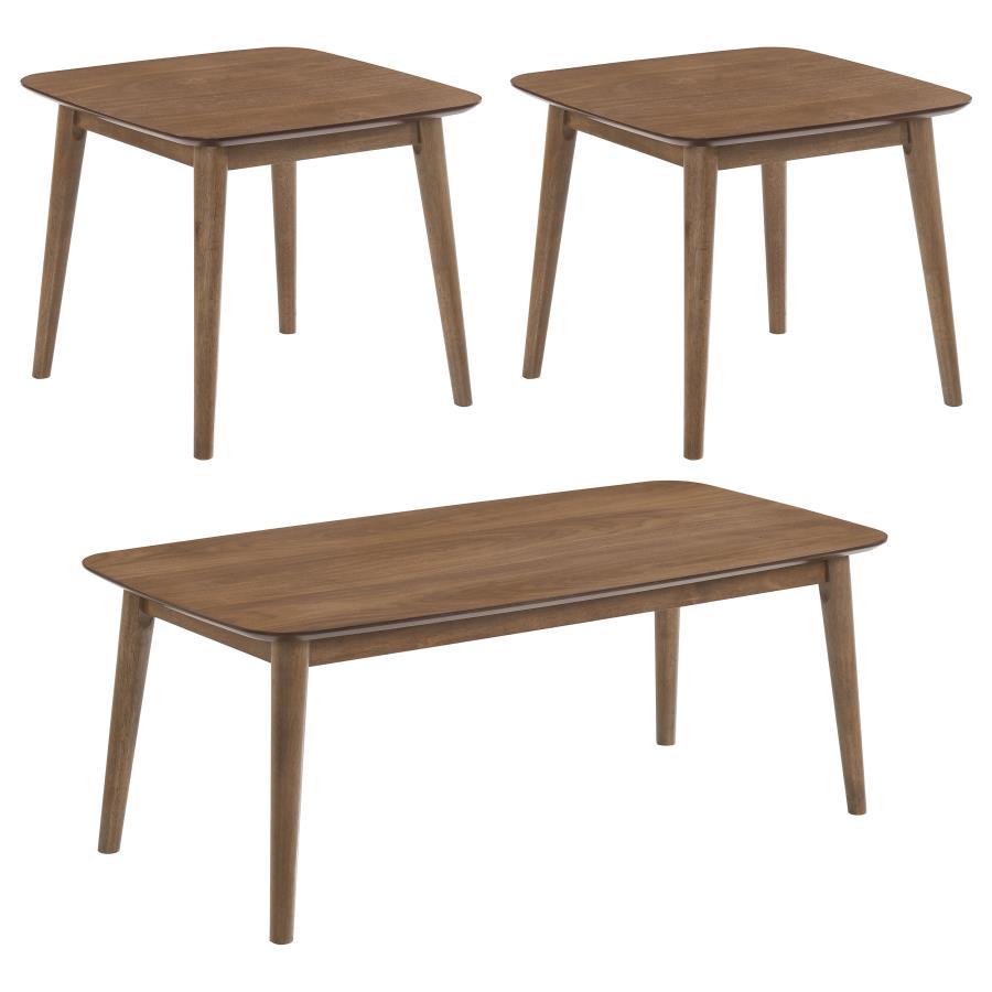 Radley - 3 Piece Rectangular Coffee Table Set - Natural Walnut CoasterEssence