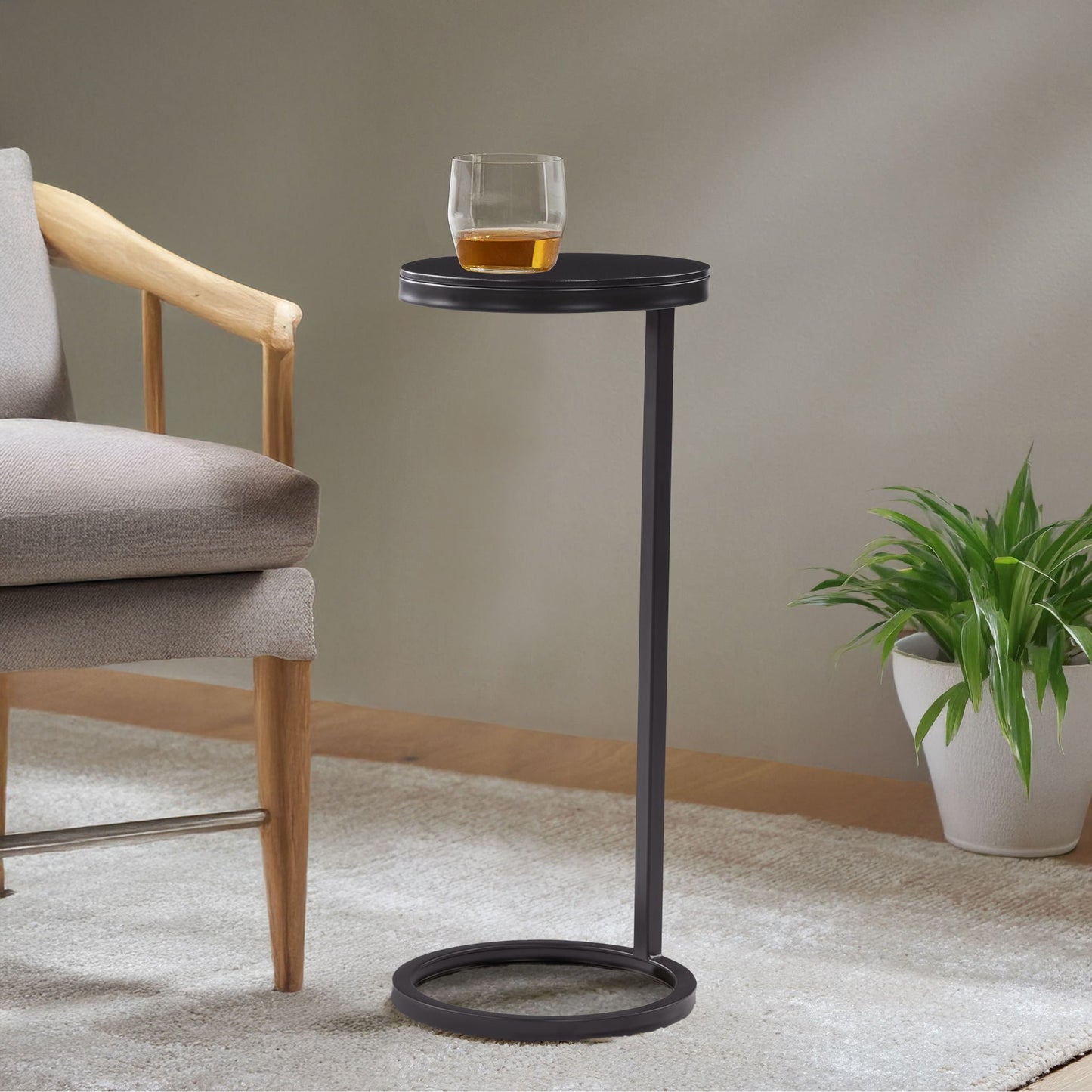 Yancey - Round Metal Accent Table - Antique Bronze Home Essentials