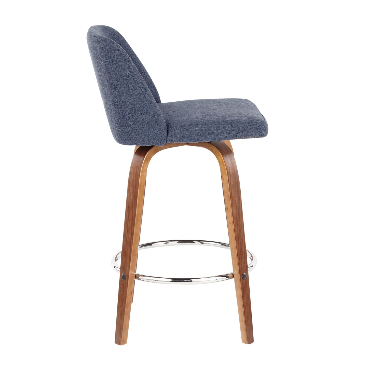 Toriano - Mid-Century Modern Fixed Height Counter Stool With Round Footrest (Set of 2) Lumi Source