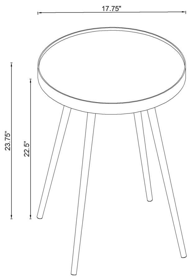 Kaelyn - Round Mirror Top End Table CoasterEssence