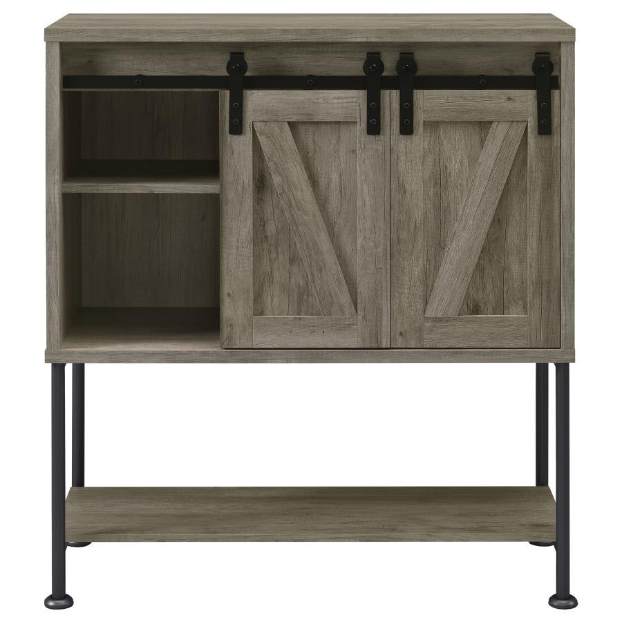 Claremont - Sliding Door Home Bar Wine Cabinet - Gray Driftwood CoasterEveryday