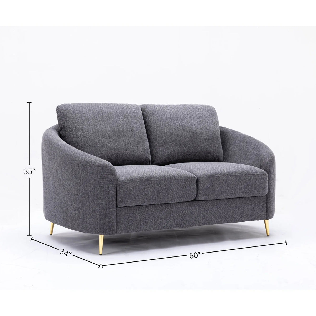 Yuina - Linen Loveseat - Gray Acme