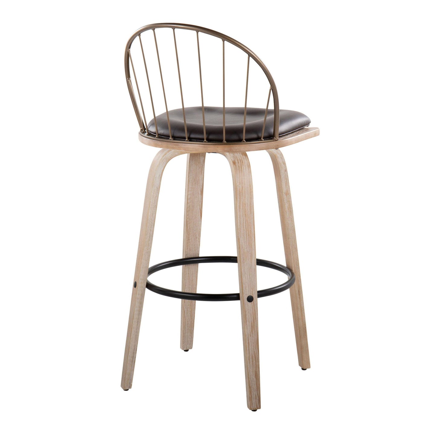 Riley - Industrial / Urban Fixed Height Barstool With Swivel With Removable Cushion (Set of 2) Lumi Source
