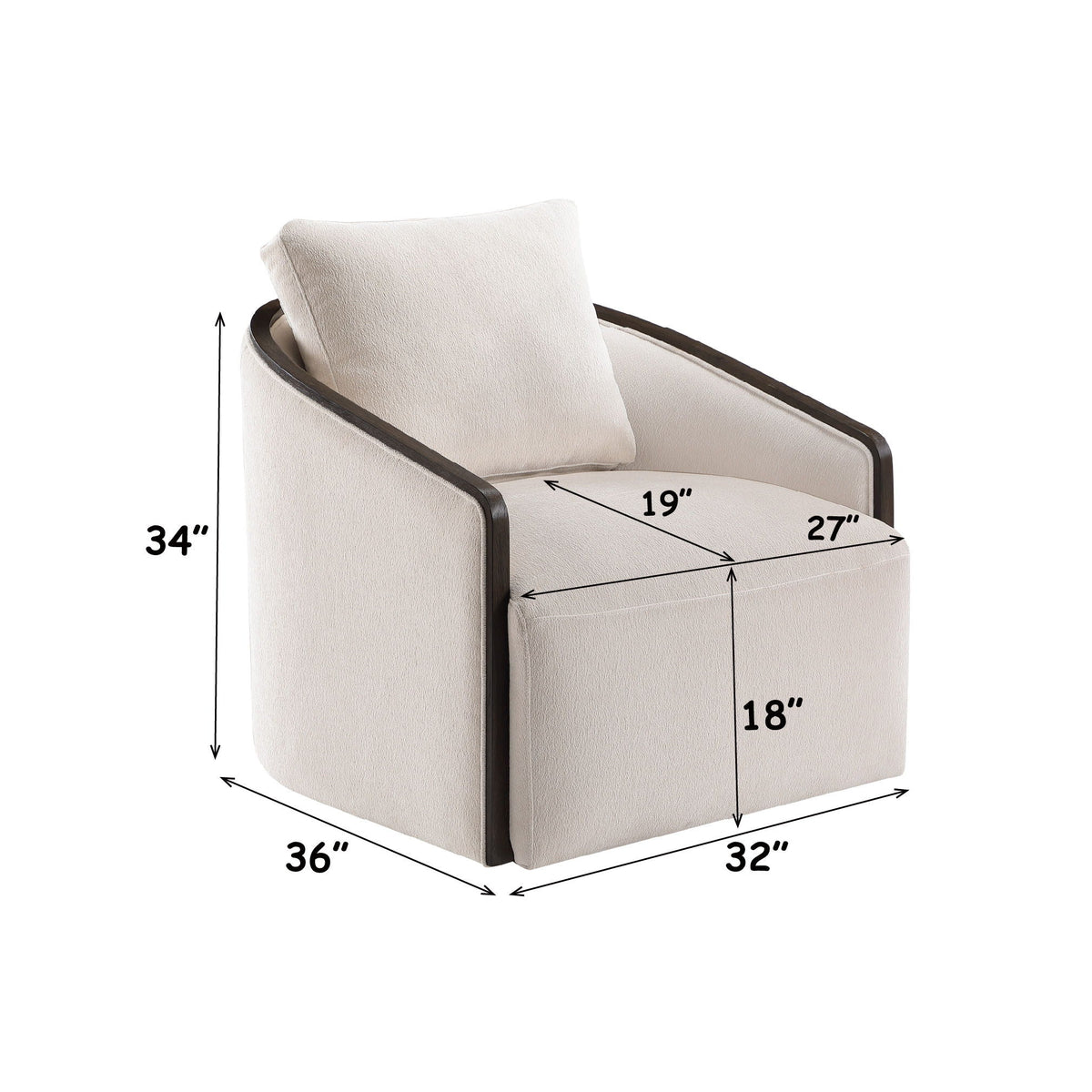 Lenora - Accent Chair With Swivel - Beige Acme