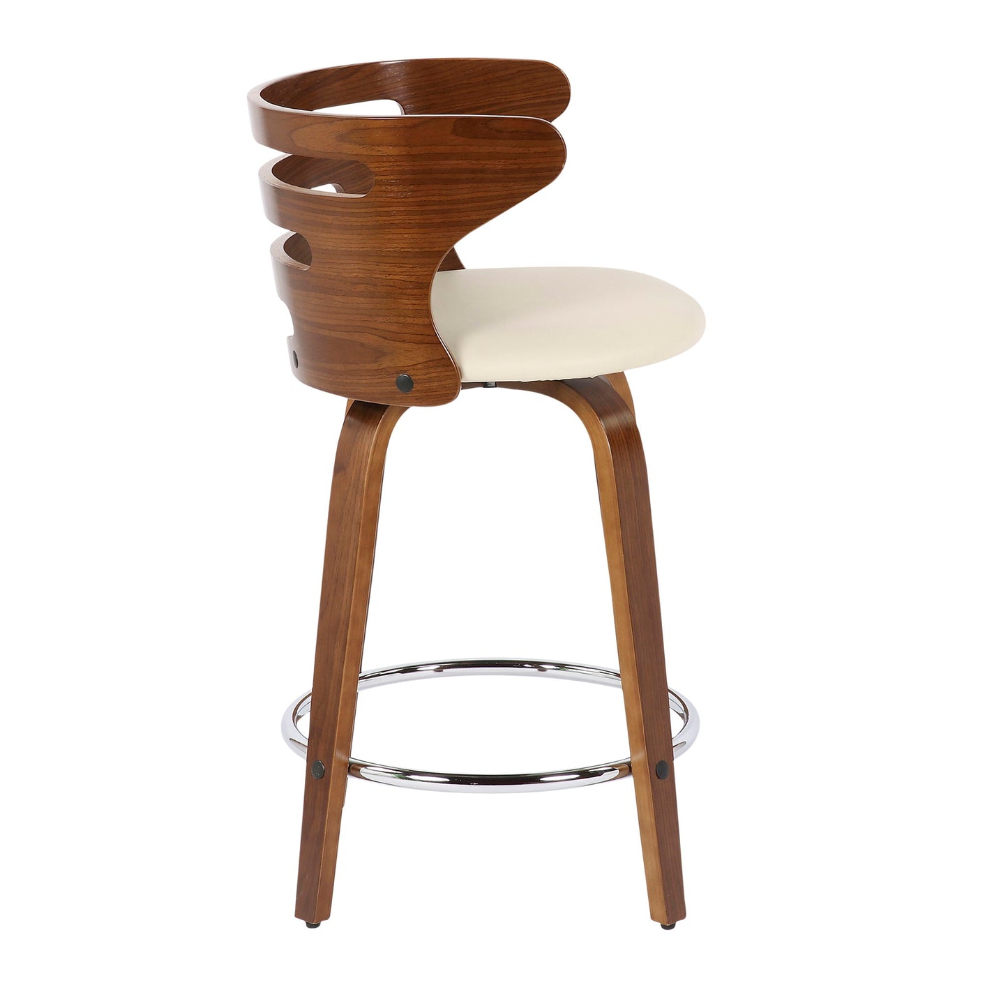 Cosini - Mid Century Modern Fixed Height Counter Stool With Footrest With Swivel (Set of 2) Lumi Source