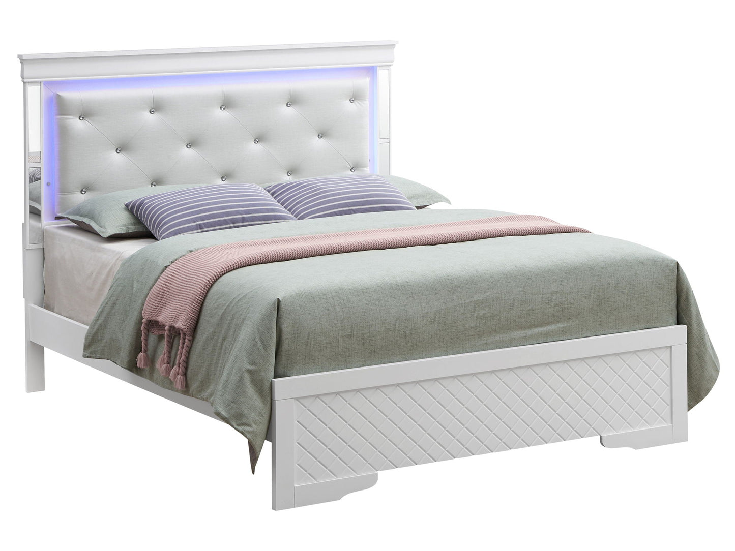 Bed With LED Light Accents Headboard Glory Furniture