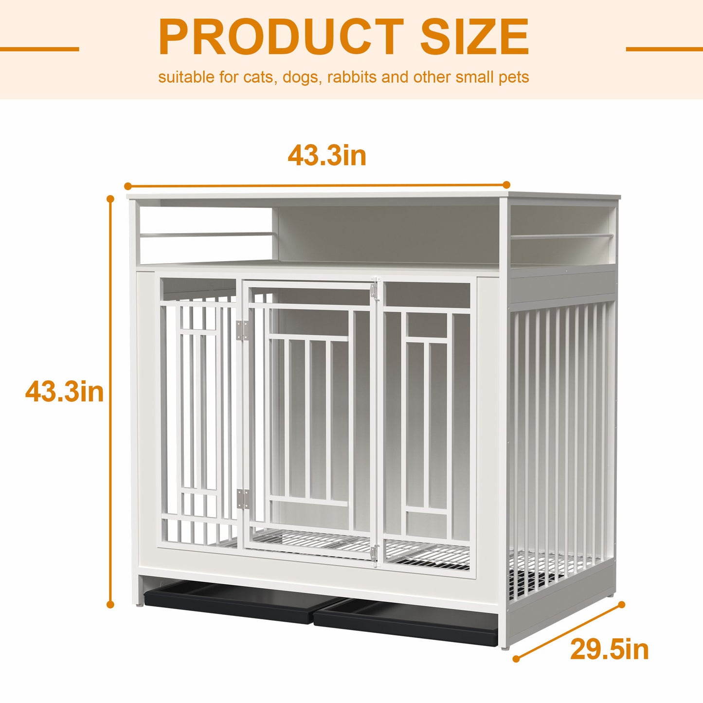 Wooden Dog Crate Furniture With Divider And Storage - White Daily Nest