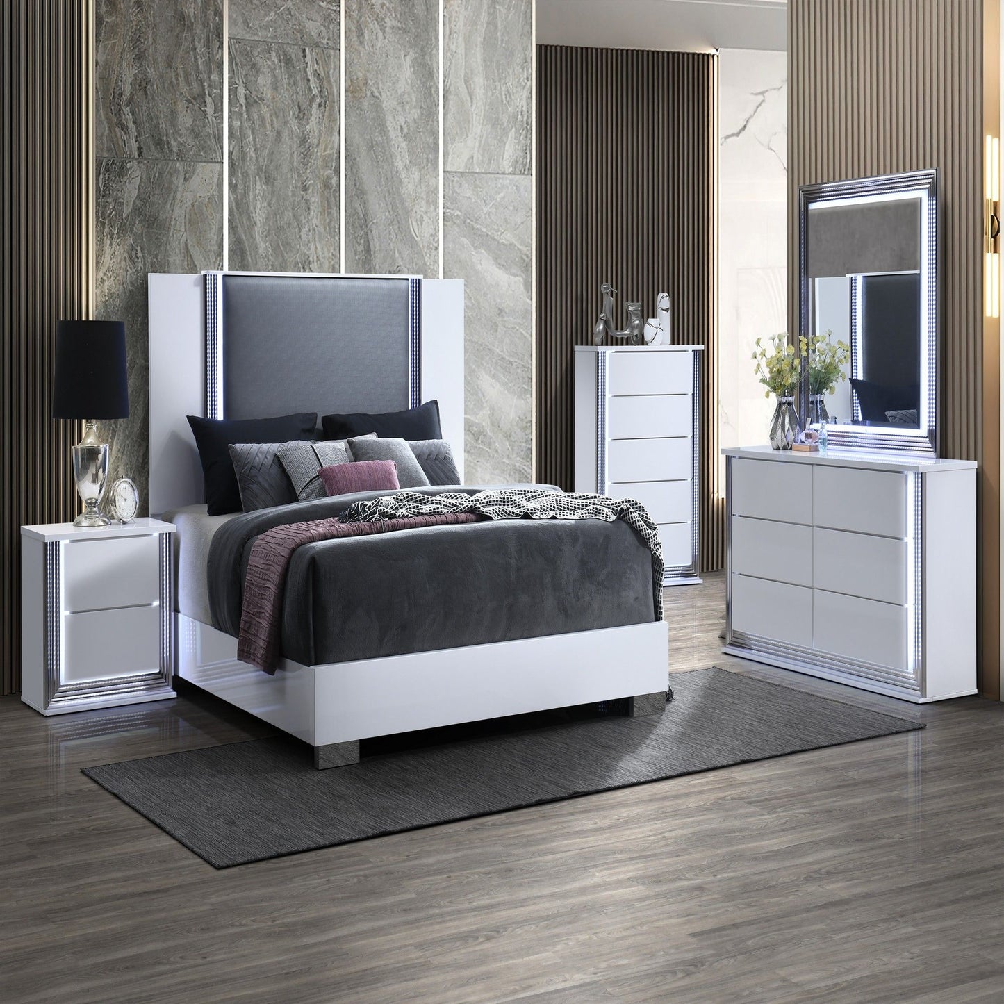 Moon - Bed & LED Accent Lighting Global Furniture USA