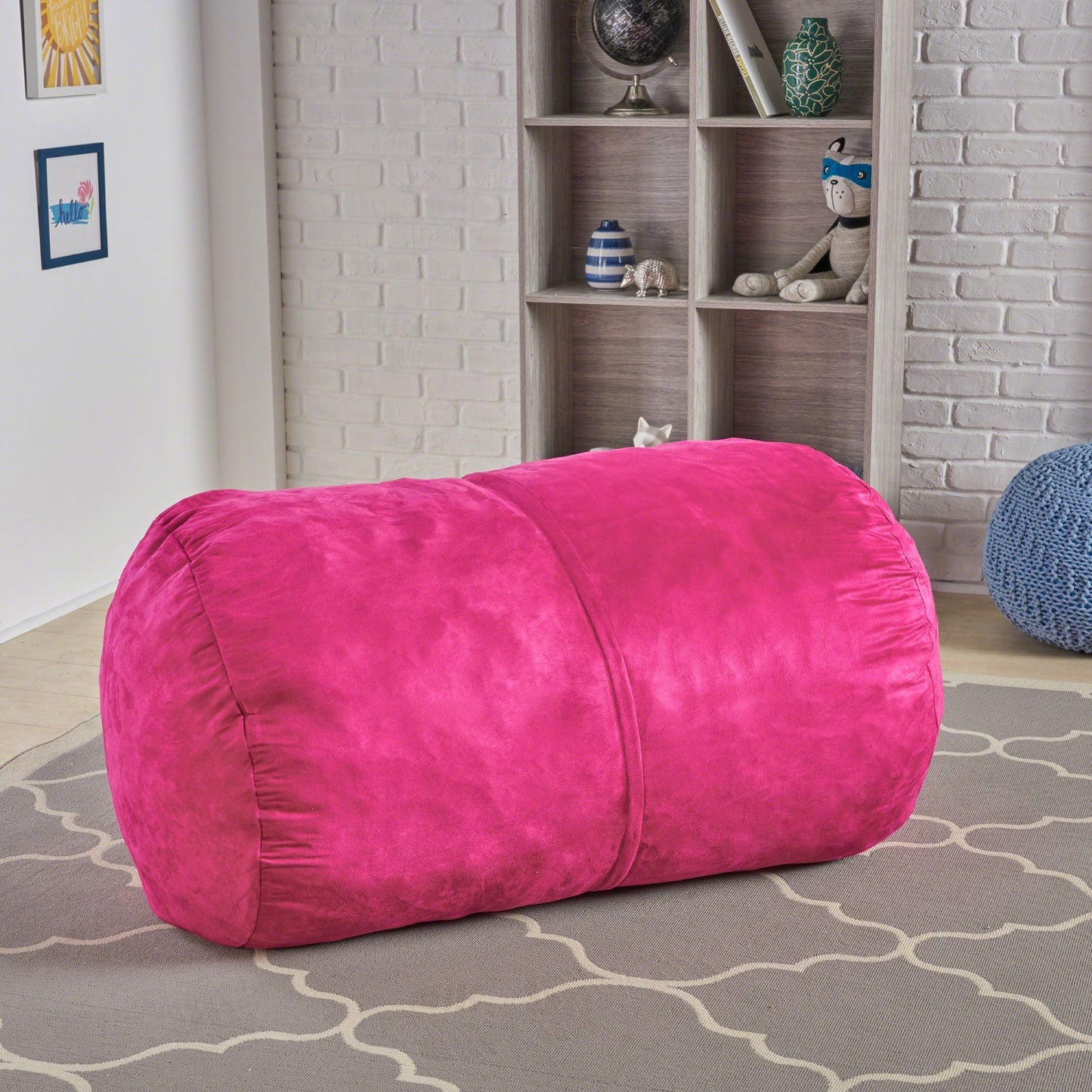 Michael - Modern Cylindrical Suede Bean Bag Chair Home Essentials