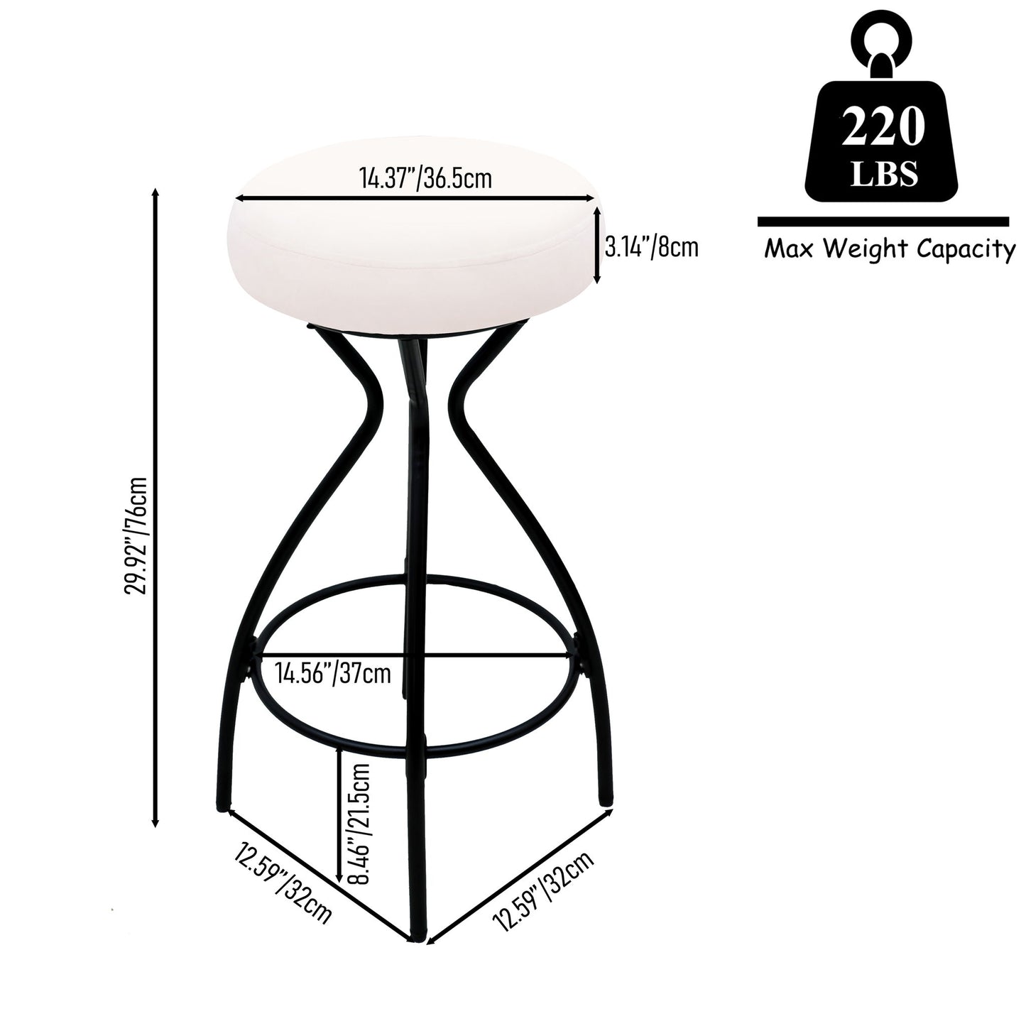 Modern Backless Bar Stools For Kitchen Island (Set of 2) Home Essentials