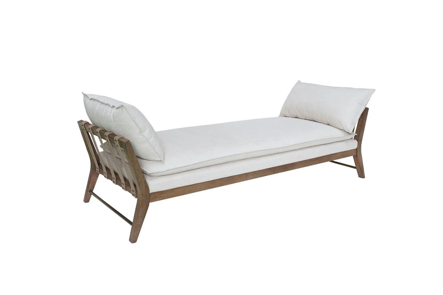 Daybed With Leather Strap Detail - White Bernards Furniture