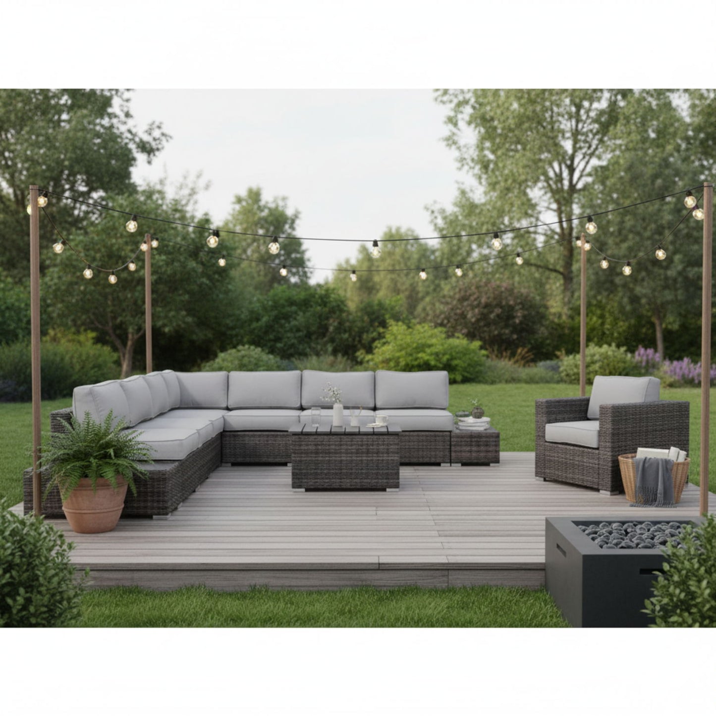Sectional, Stylish Entertainment, Outdoor Living LSI Patio Furniture