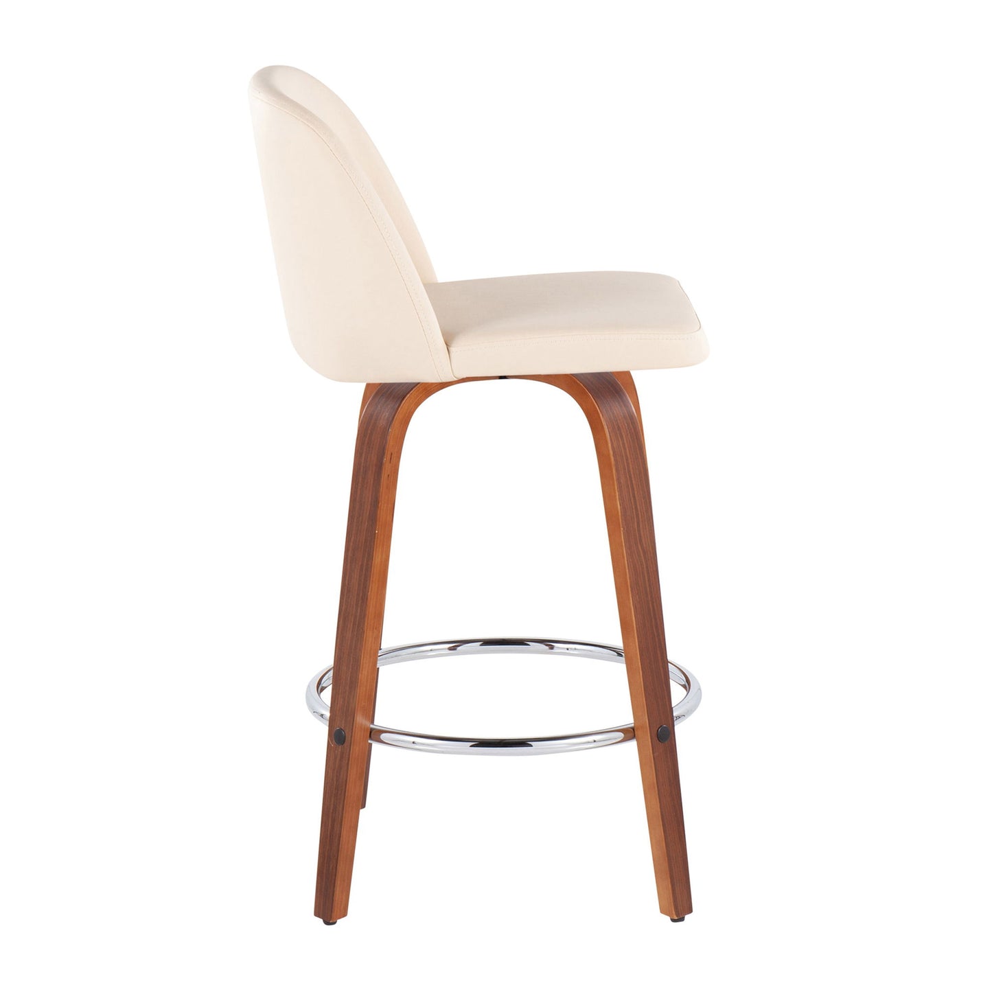Toriano - Mid-Century Modern Fixed Height Counter Stool With Round Footrest (Set of 2) Lumi Source