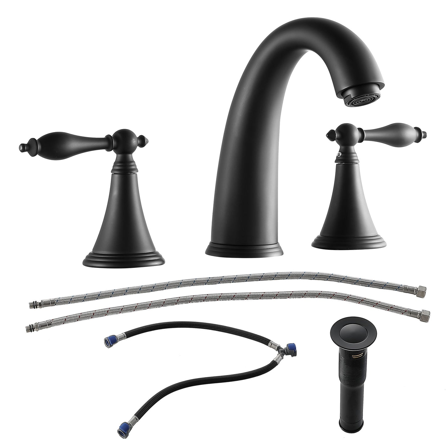 Elegant 2 Handle Widespread Bathroom Faucet With Pop Up Drain And Water Supply Lines Daily Nest