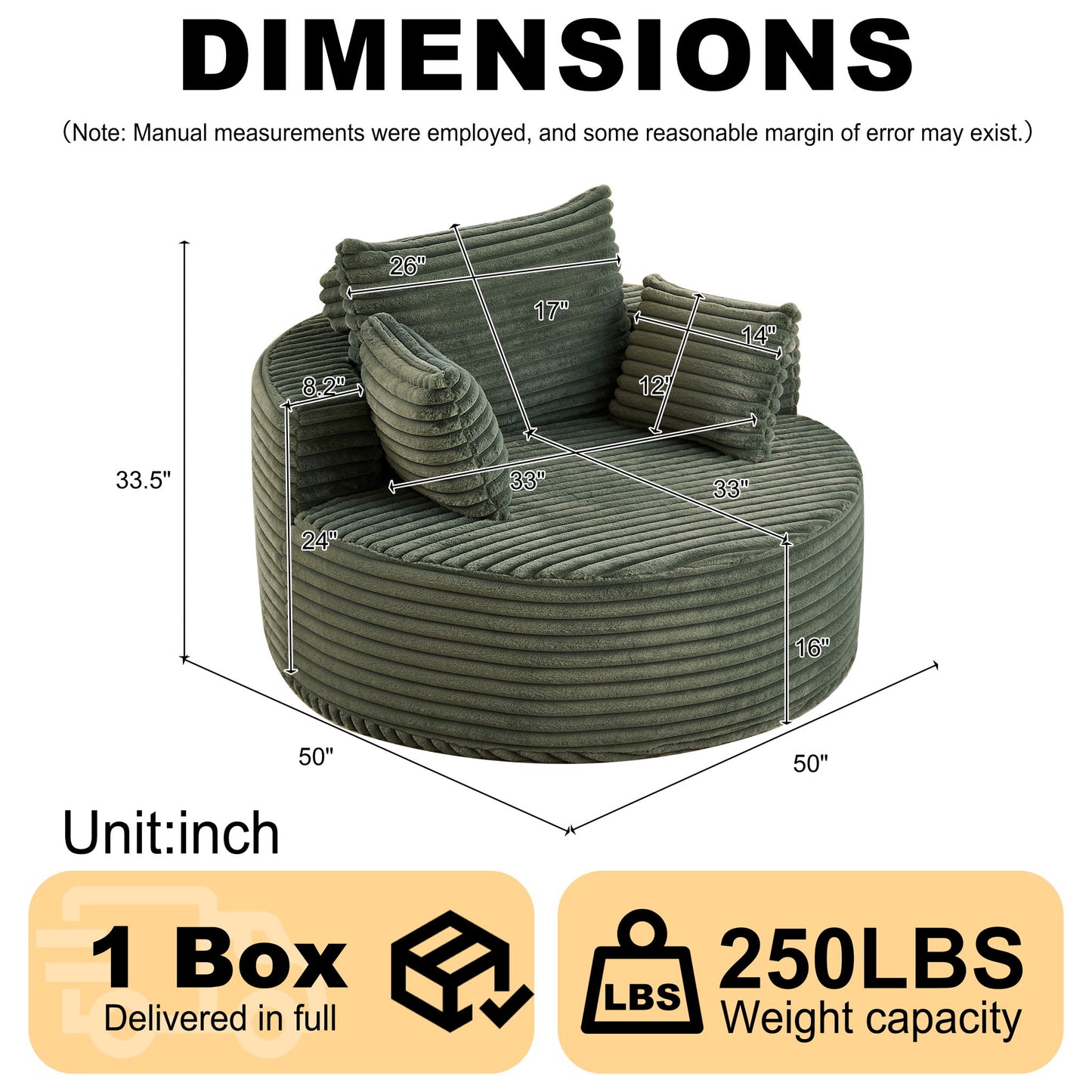 Modern Single Sofa With Backrest Pillow For Living Room Home Essentials