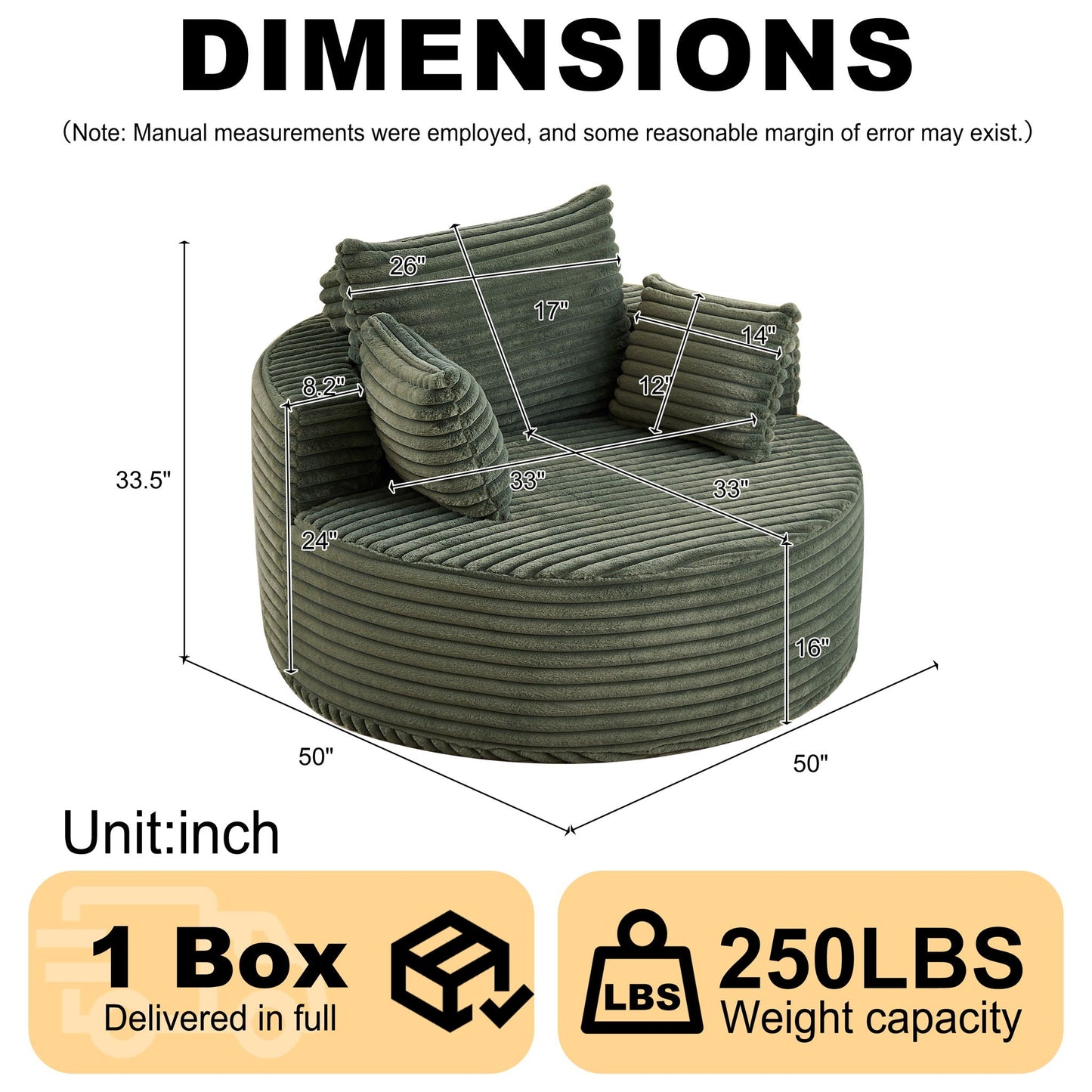 Modern Single Sofa With Backrest Pillow For Living Room Home Essentials