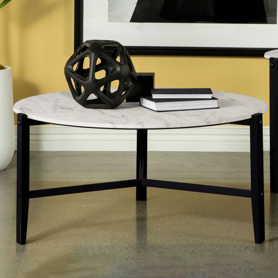 Tandi - Round Faux Marble Table CoasterEssence