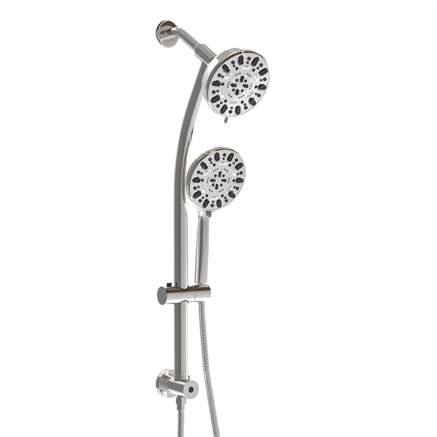 Multi Function Dual Shower Head Shower System With 4.7" Rain Showerhead, 7 Function Hand Shower, Adjustable Slide Bar Daily Nest