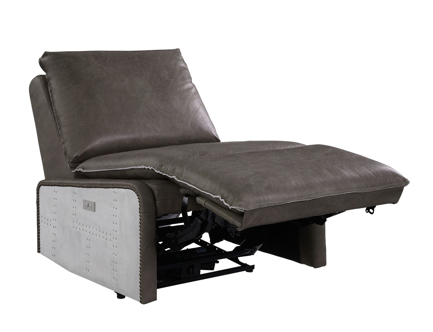 Metier - Power Motion Recliner - Gray / Aluminum Acme