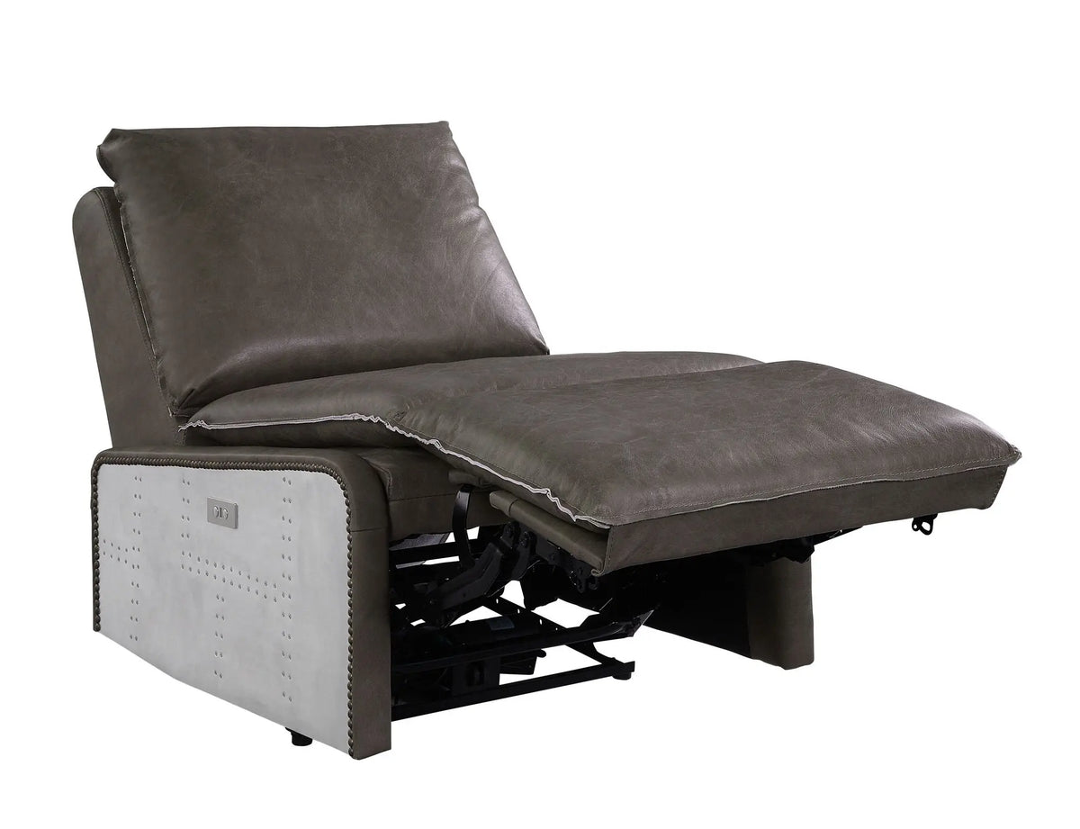Metier - Power Motion Recliner - Gray / Aluminum Acme
