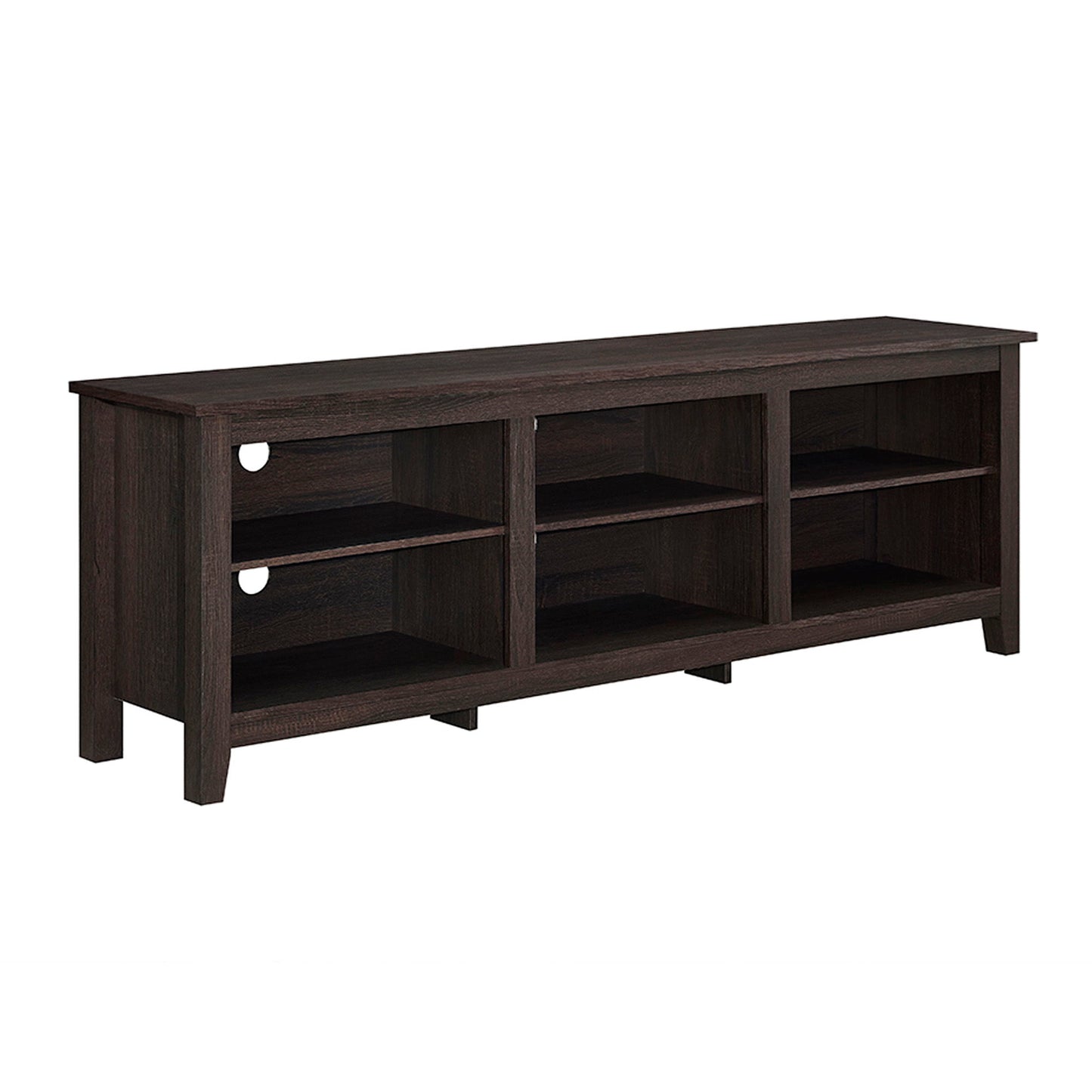 Modern Transitional 3 Shelf Open Storage 70" TV Stand For 80" TVs Walker Edison