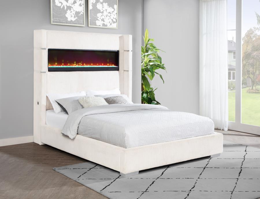 Tisdall - Upholstered Fireplace Bed Coaster Fine Furniture