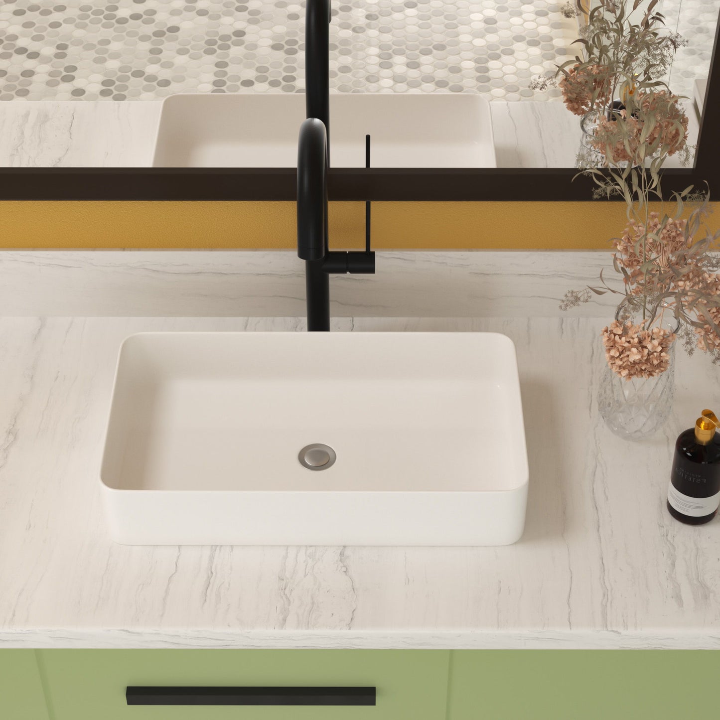 Modern Ceramic Rectangular Bathroom Vessel Sink With European Design Daily Nest