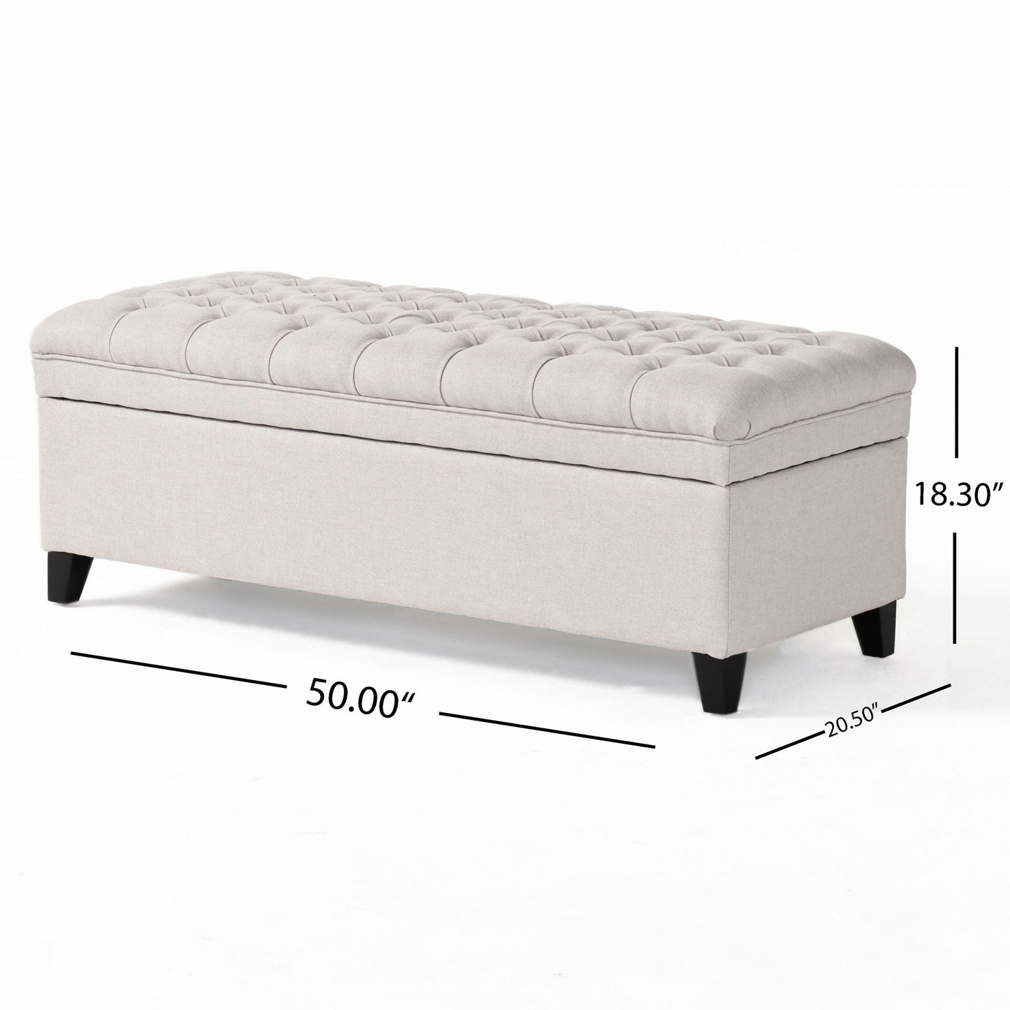 Juliana - Storage Ottoman With Birch Legs Noble House