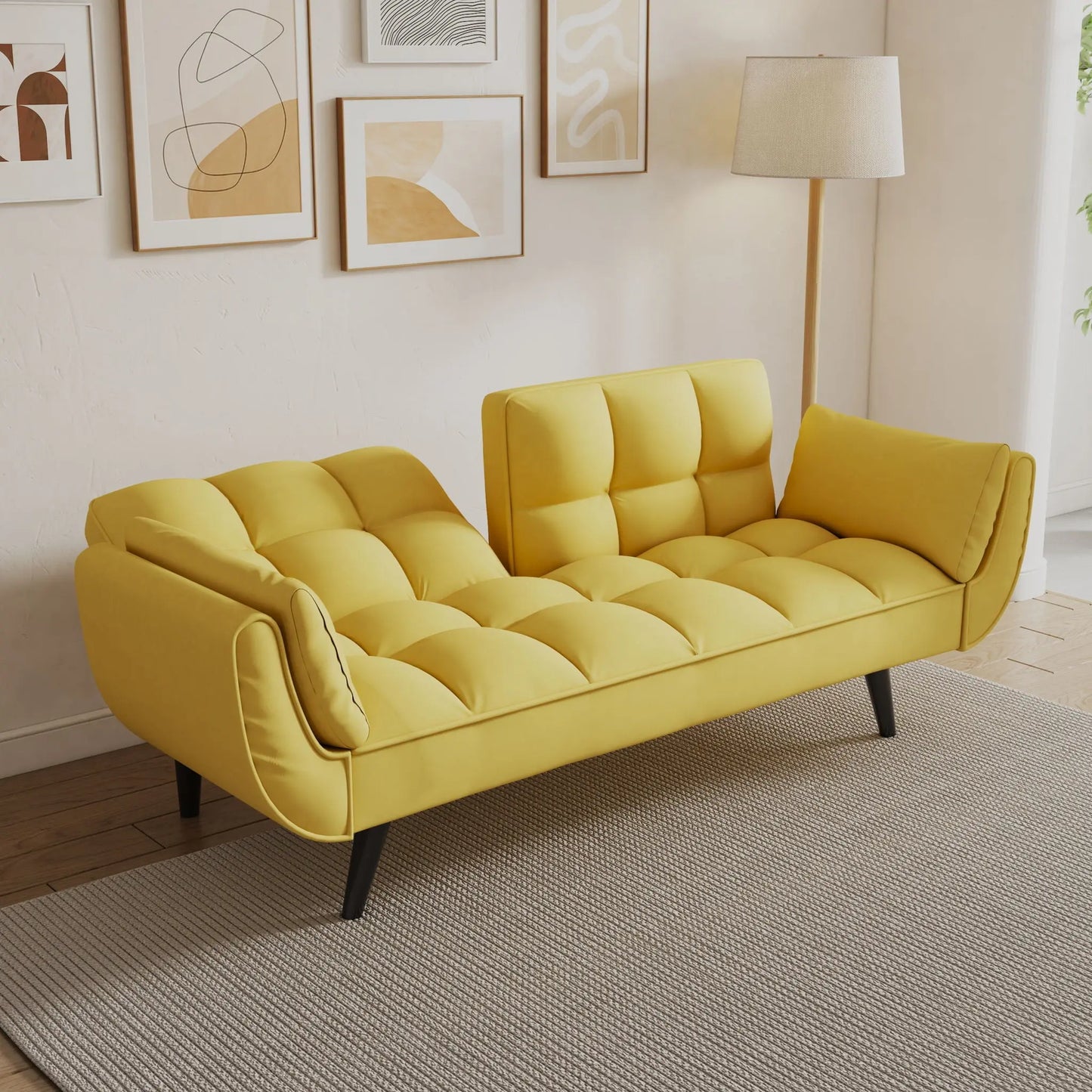 Sofa Soft Two Armrests Throw Pillow Pillow Comfortable Fit Apartment Bedroom Small Space Home Essentials