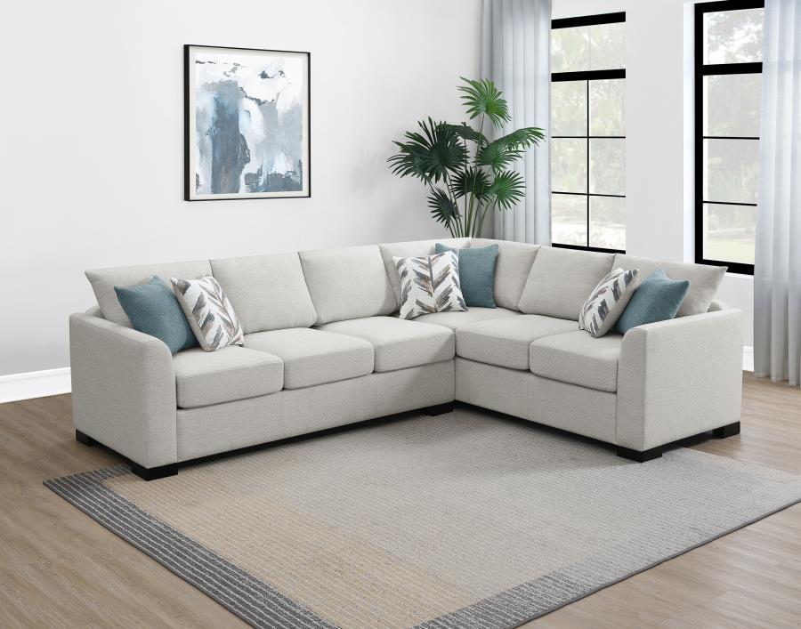 Ashford - Chenille Upholstered Sleeper Sectional Sofa - Greige Coaster Fine Furniture