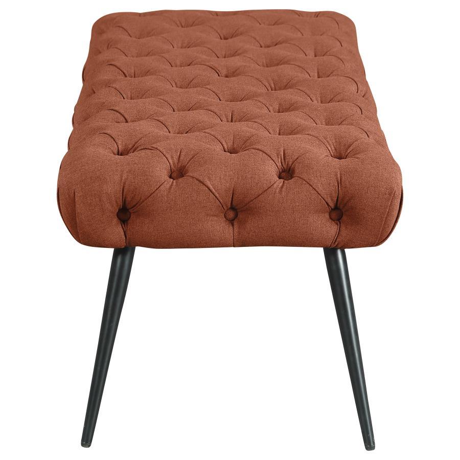 Ella - Upholstered Tufted Bench Metal Legs Coaster Fine Furniture