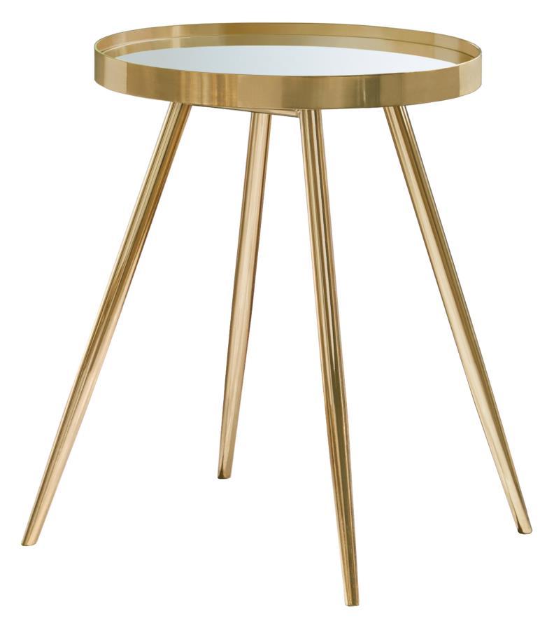 Kaelyn - Round Mirror Top End Table CoasterEssence