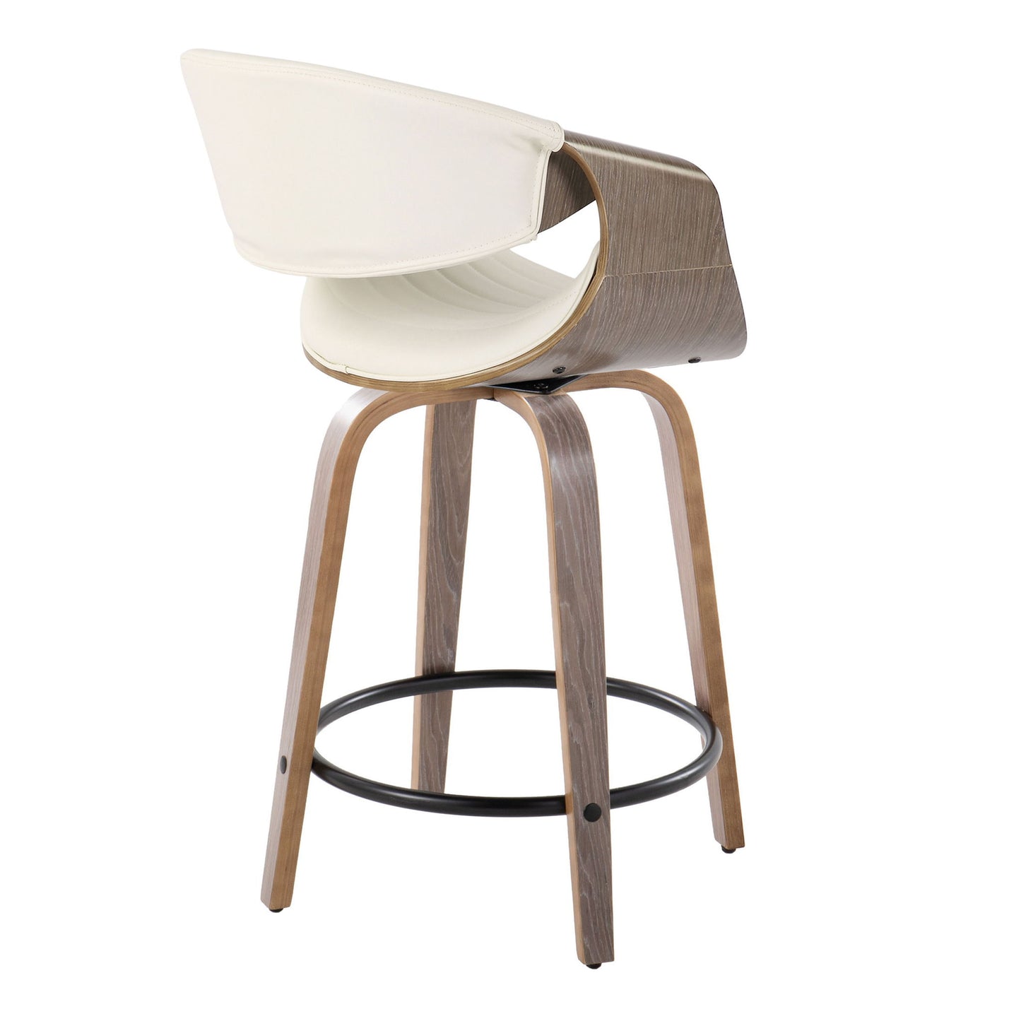 Symphony - Mid Century Modern Fixed Height Counter Stool With Swivel And Round Footrest (Set of 2) Lumi Source