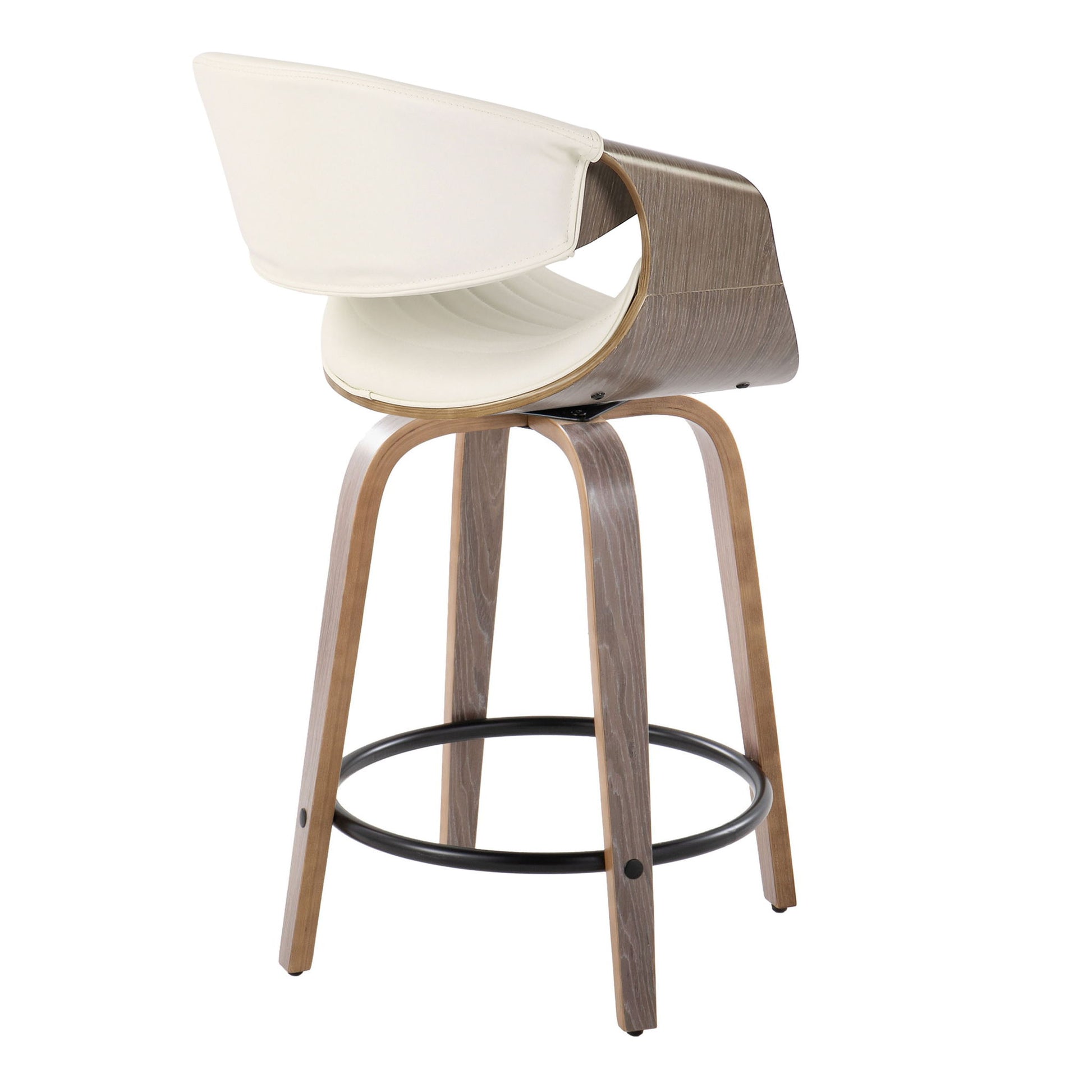 Symphony - Mid Century Modern Fixed Height Counter Stool With Swivel And Round Footrest (Set of 2) Lumi Source