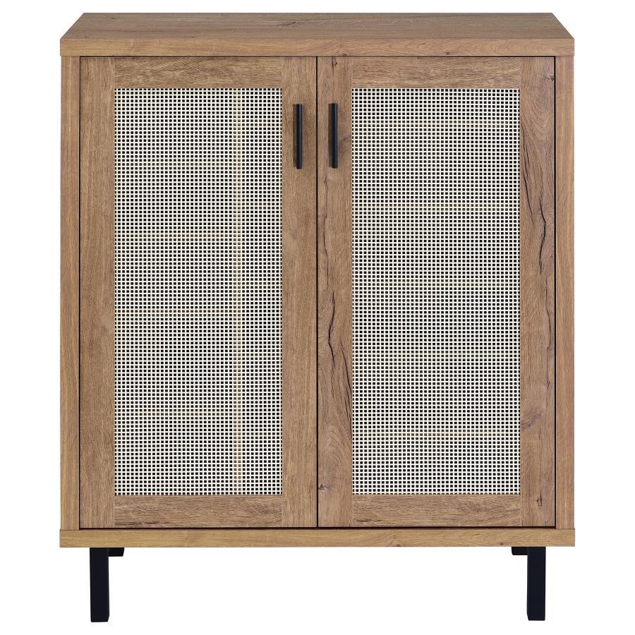 Teller - 2-Door Shoe Storage Cabinet - Natural Oak Coaster Fine Furniture