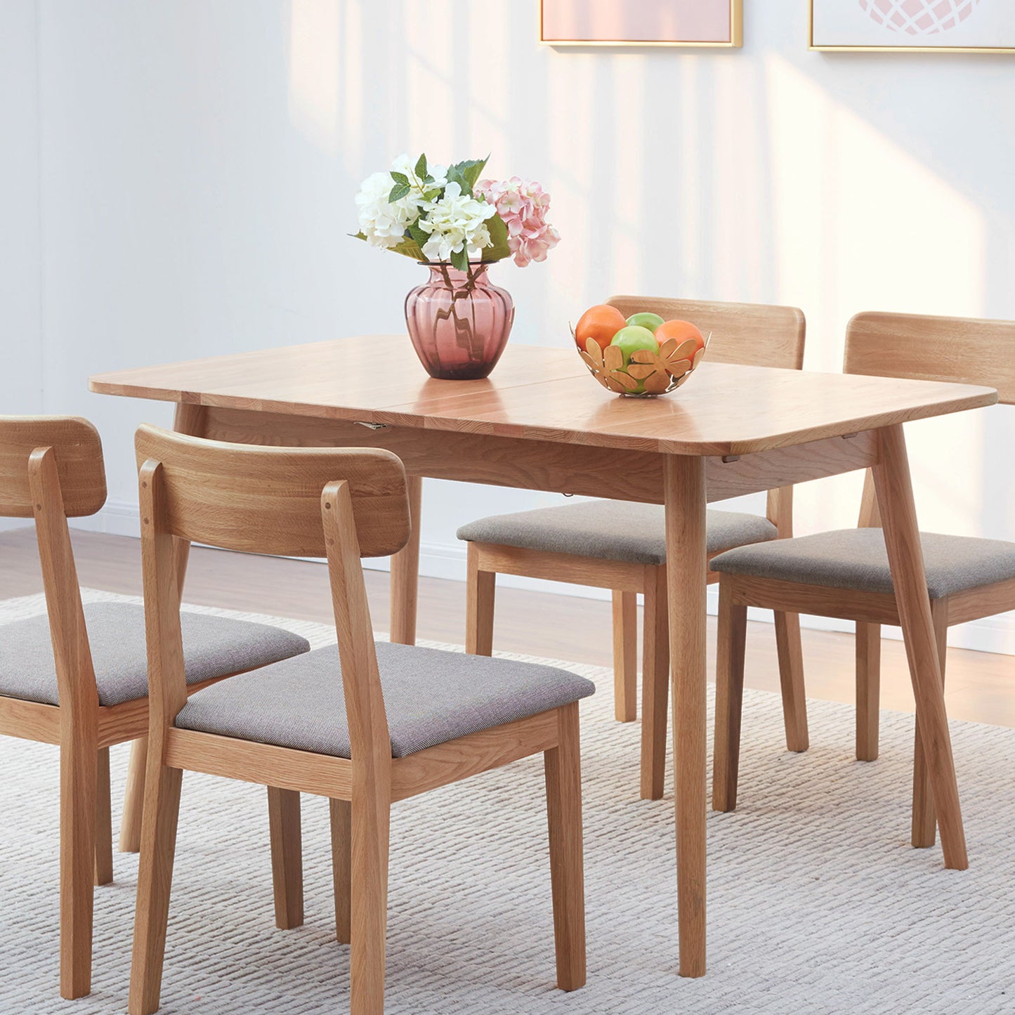 Round Corner Diagonal Leg Telescopic Table For 6 - 8 People To Meet Dining Table Home Essentials