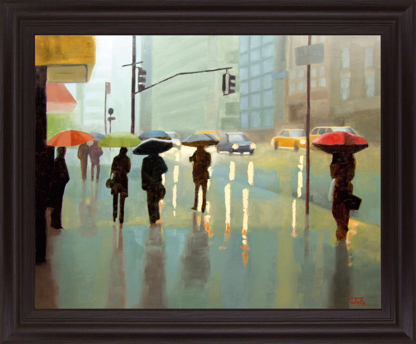 Rainy City Moments - 28" x 34" Framed Wall Art Classy Art