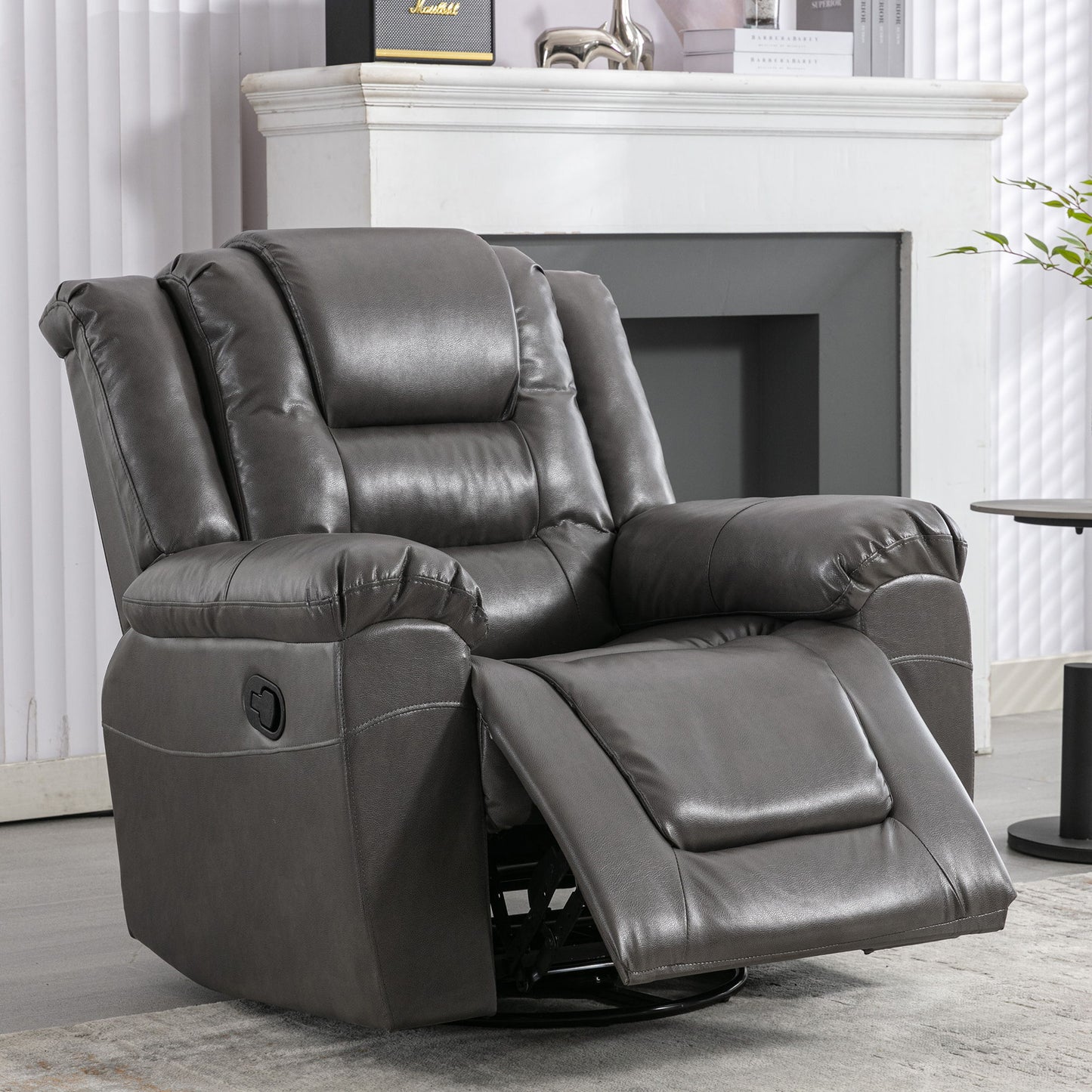 360° Swivel And Rocking Home Theater Recliner Manual Recliner Chair With Wide Armrest For Living Room Hearth and Haven