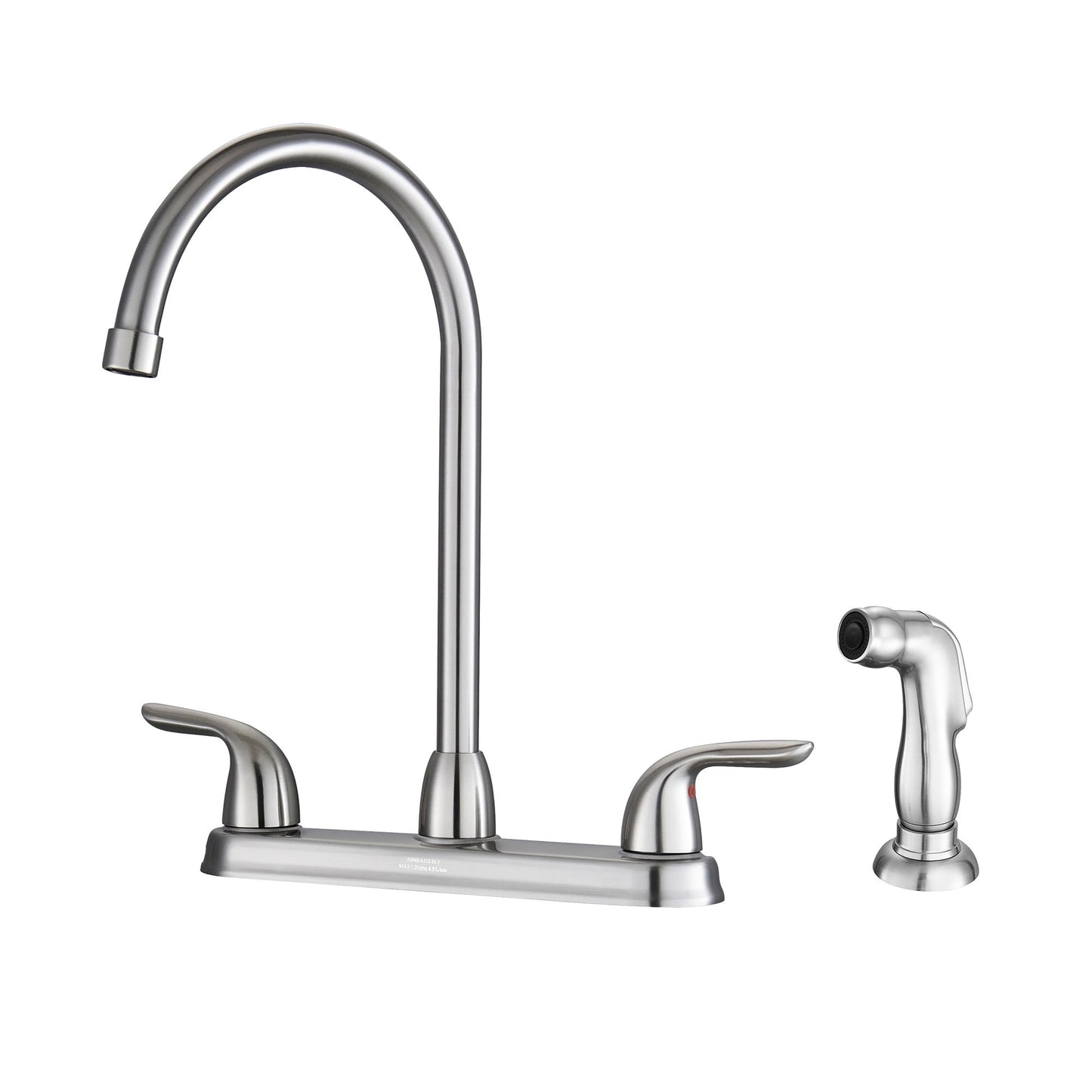 Kitchen Sink Faucet With 2 Handles And Pull Out Side Sprayer, 4 Hole Installation Daily Nest