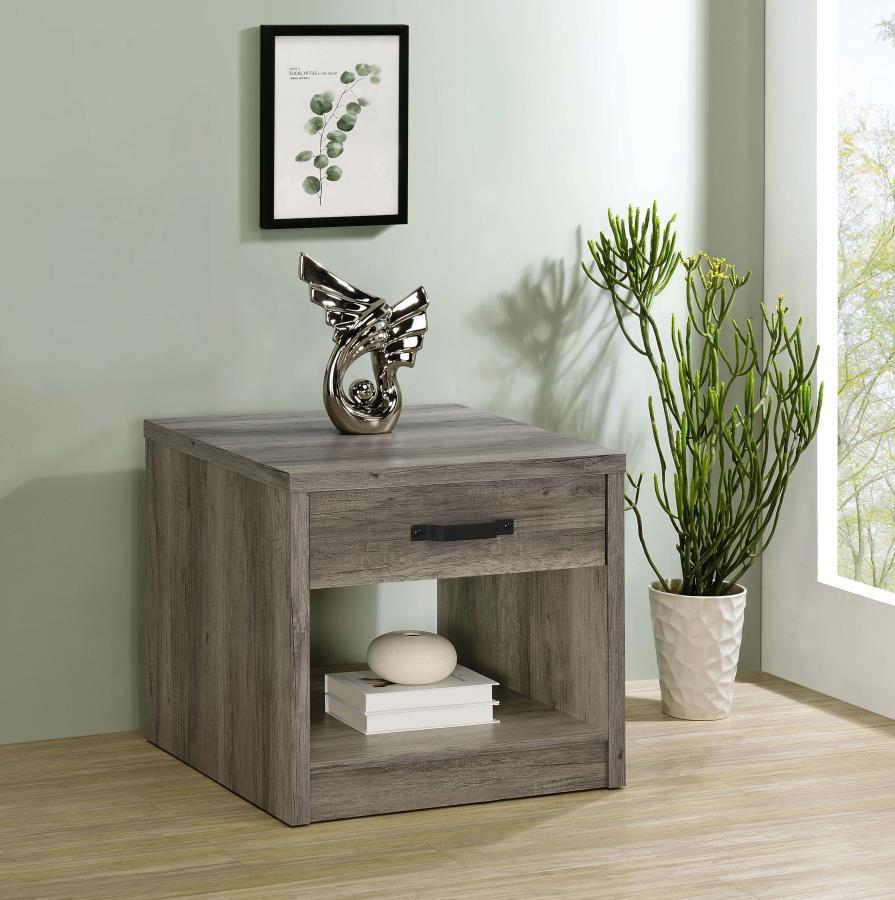 Felix - 1-Drawer Engineered Wood Side End Table - Gray Driftwood Coaster Fine Furniture