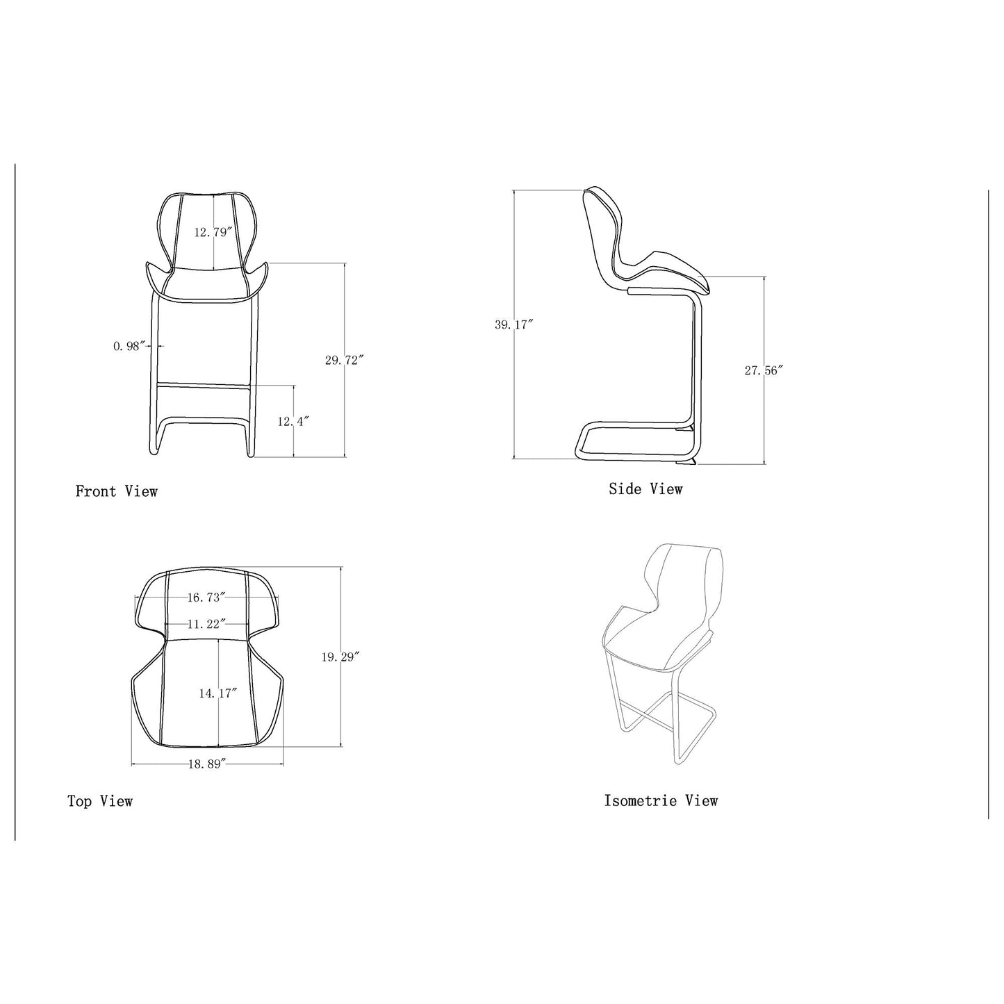 Charlotte - 4 Piece Bar Stool Set With Bucket Seats Global Furniture USA