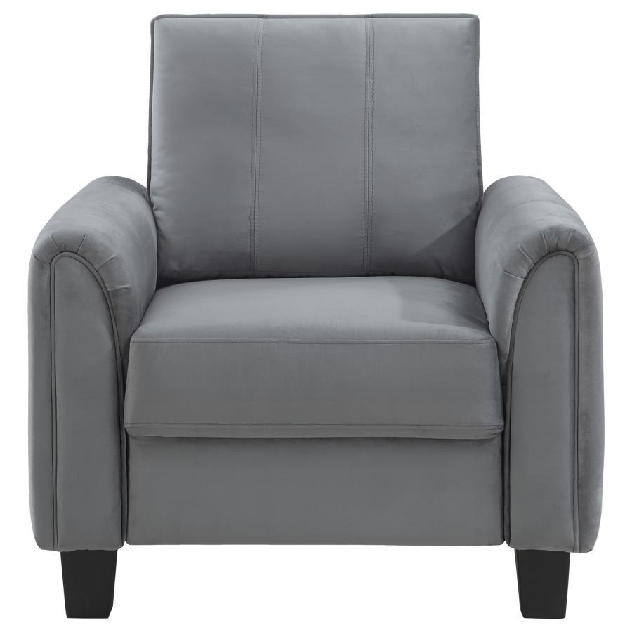 Davis - Upholstered Rolled Arm Accent Chair - Gray Coaster Fine Furniture