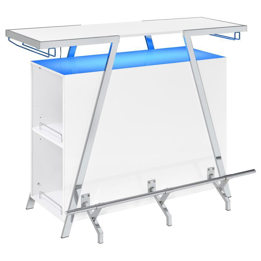 Araceli - Freestanding LED Home Bar Cabinet - White High Gloss Coaster Fine Furniture