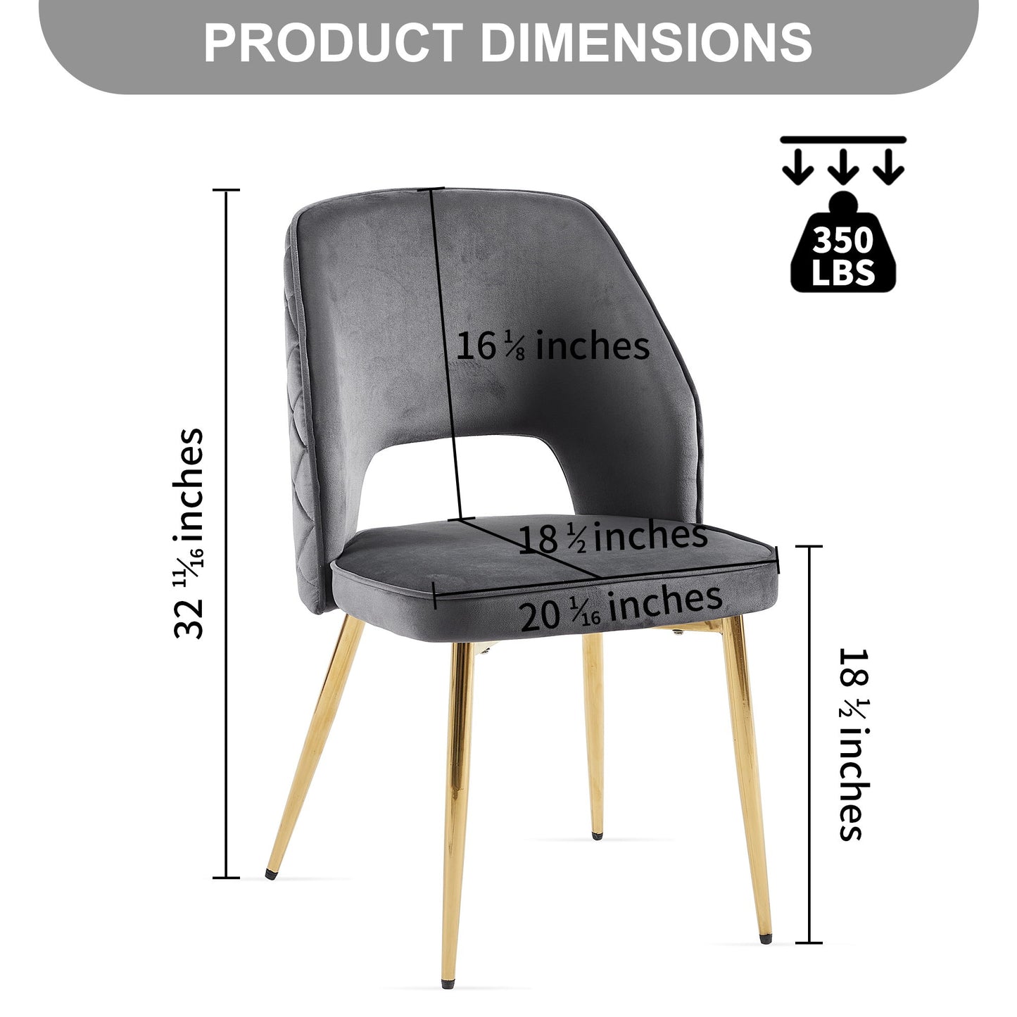 Velvet Dining Chairs With Metal Legs And Hollow Back Upholstered Dining Chairs Home Essentials