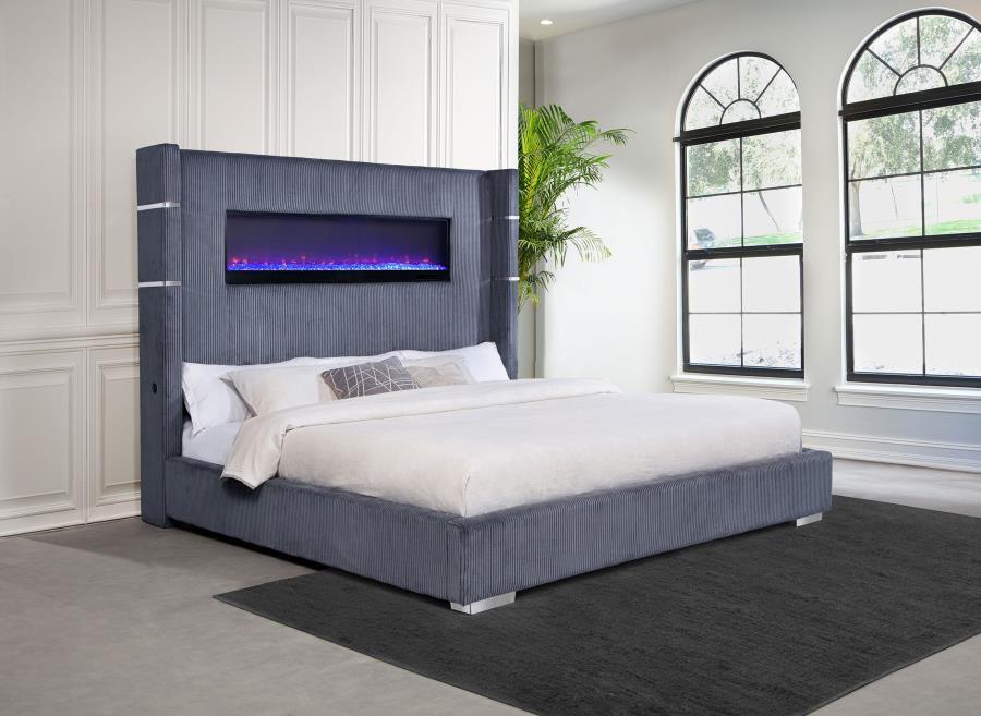 Tisdall - Upholstered Fireplace Bed Coaster Fine Furniture