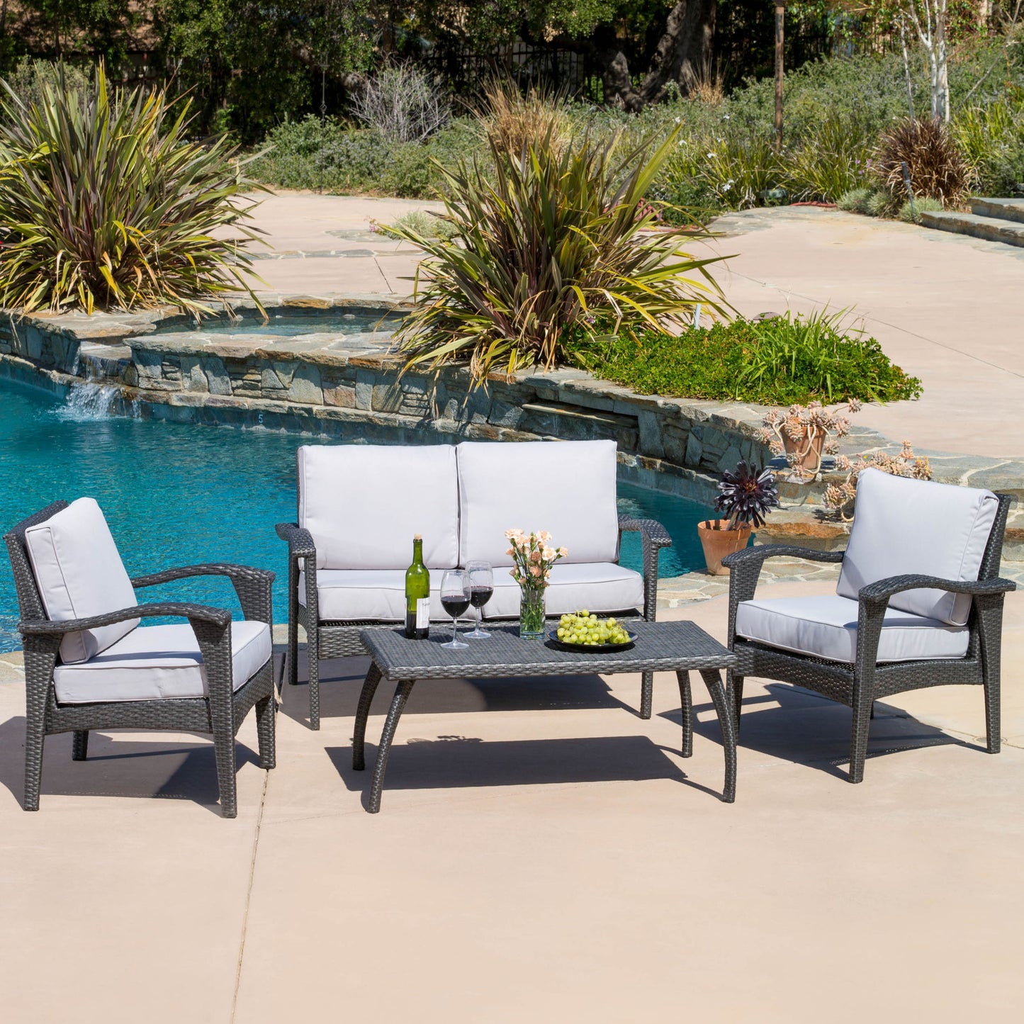Honolulu - Wicker Set Outdoor Seating Noble House